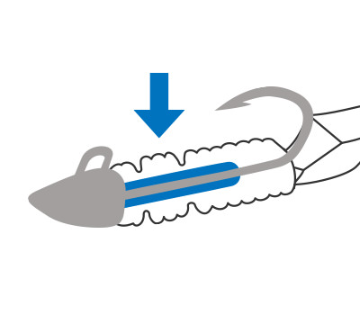 ガイドホールが開いているので、ジグヘッドがセットし易い。